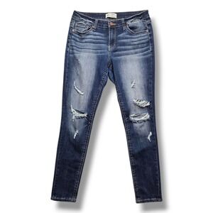 BKE‎ Gabby Jeans Womens 27 RIP TEAR Curvy High Rise Ankle Skinny Distressed